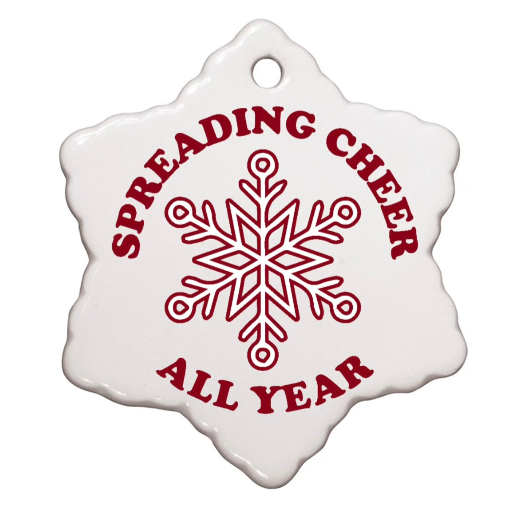 Santa Nice List Snowflake Ornament - Double Sided