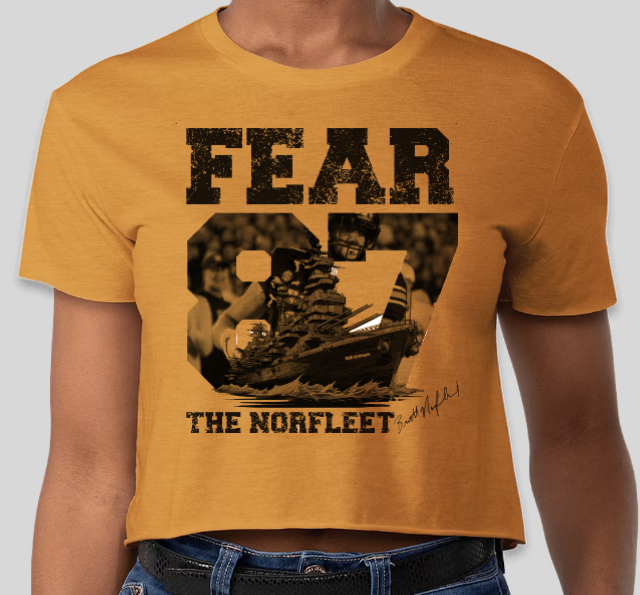 Fear the Norfleet Crop Top (Black, Gold and White)