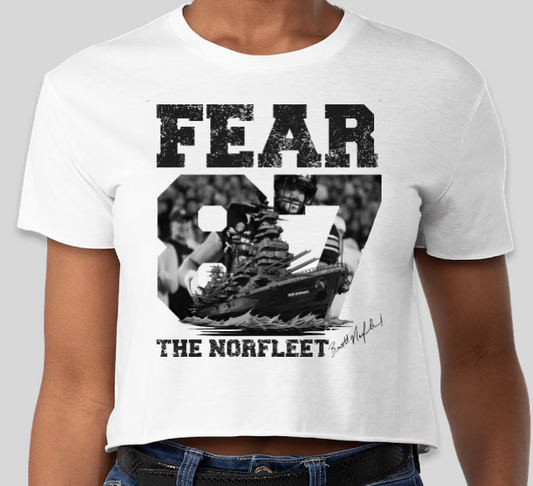 Fear the Norfleet Crop Top (Black, Gold and White)