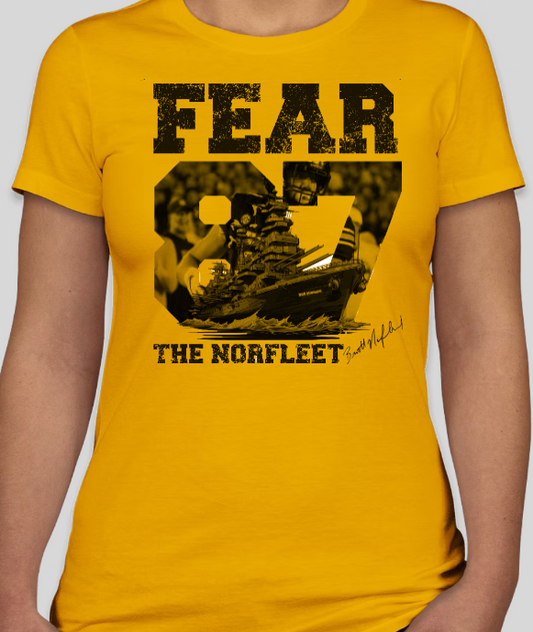 Fear the Norfleet Ladies Slim Fit (Black, Gold and White)