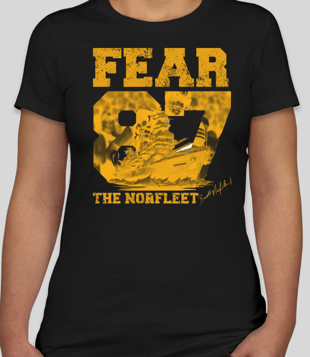 Fear the Norfleet Ladies Slim Fit (Black, Gold and White)