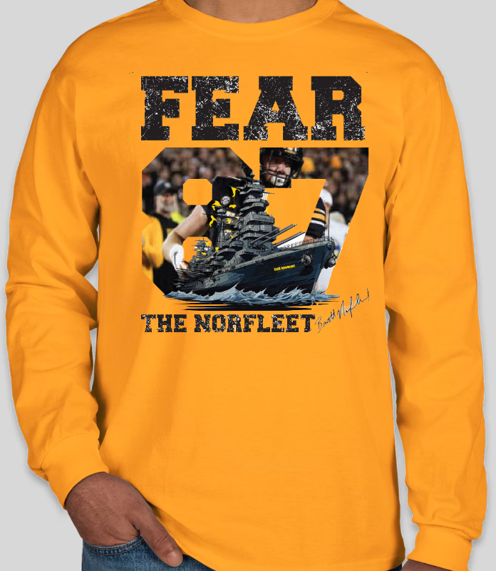 Fear the Norfleet Long Sleeve T-Shirt  (White, Black, Gold and Sport Grey)