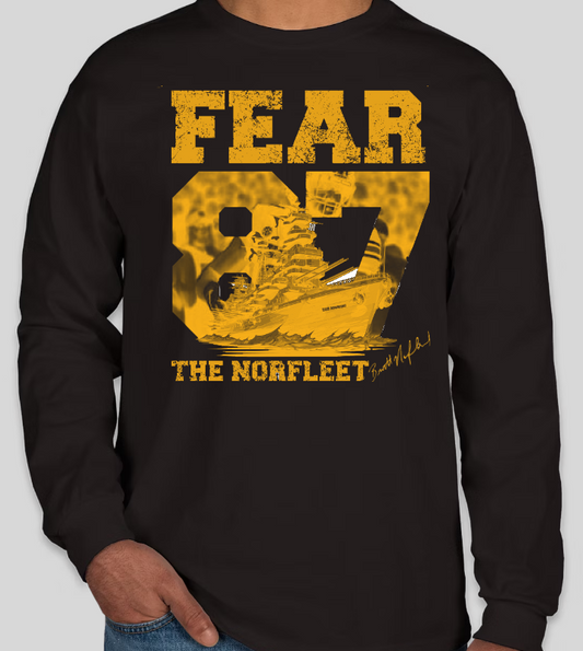 Fear the Norfleet Long Sleeve T-Shirt  (White, Black, Gold and Sport Grey)