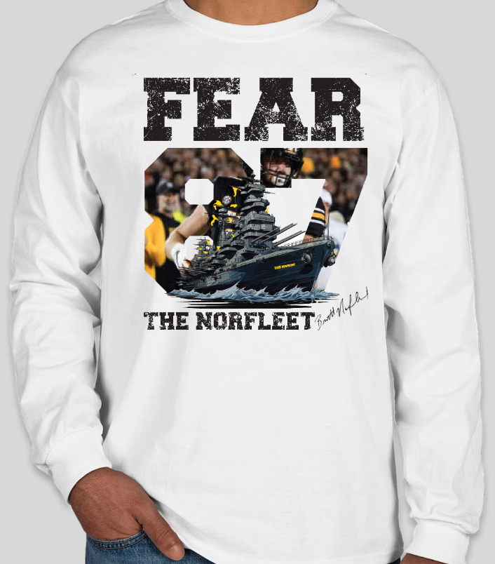 Fear the Norfleet Long Sleeve T-Shirt  (White, Black, Gold and Sport Grey)