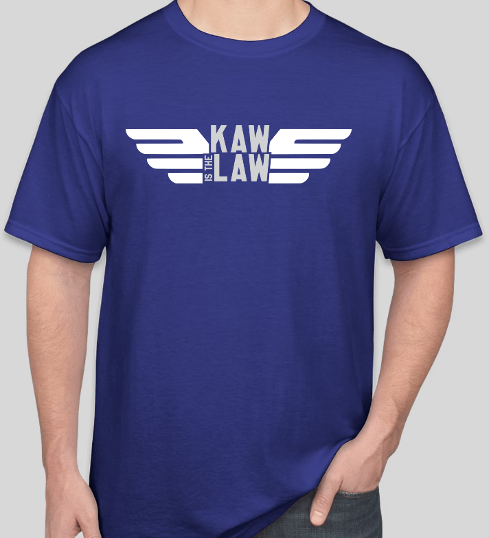 KAW is the LAW T-shirt (Dark Royal and Sport Grey)