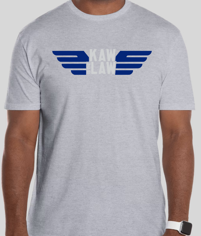 KAW is the LAW T-shirt (Dark Royal and Sport Grey)