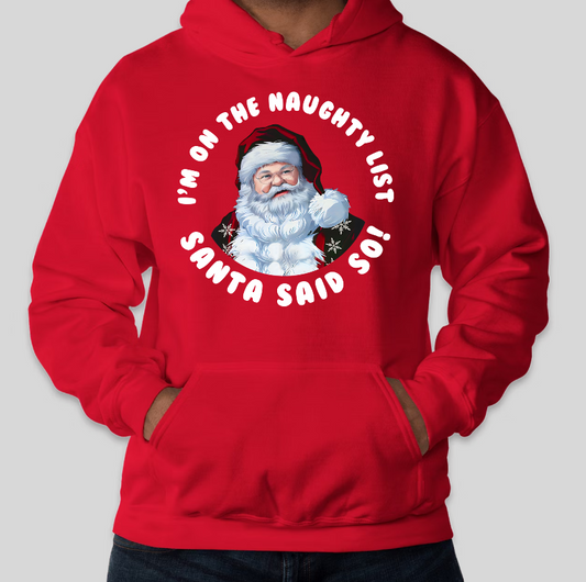 Santa Naughty List Hoodie