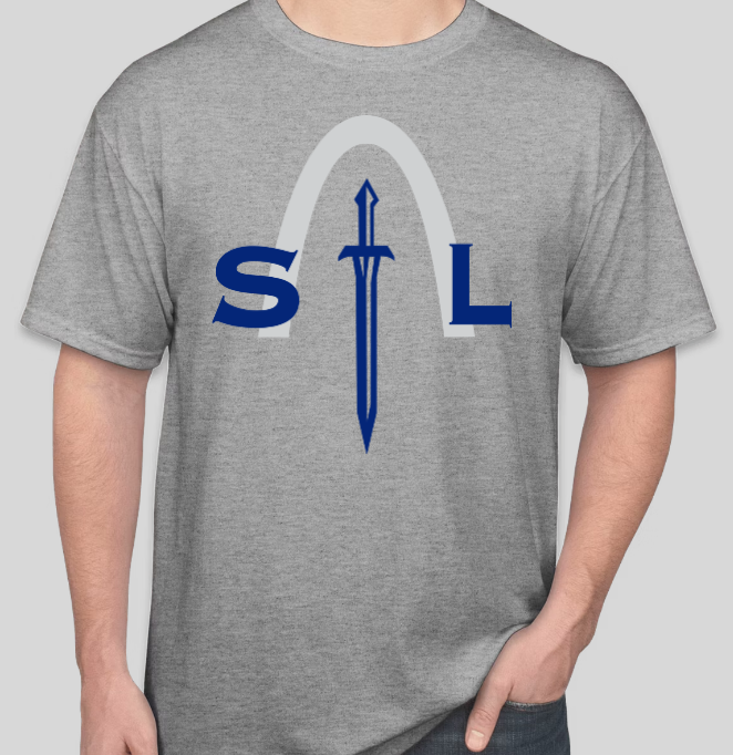 STL Battle Sword T-shirt (Dark Royal and Sport Grey)